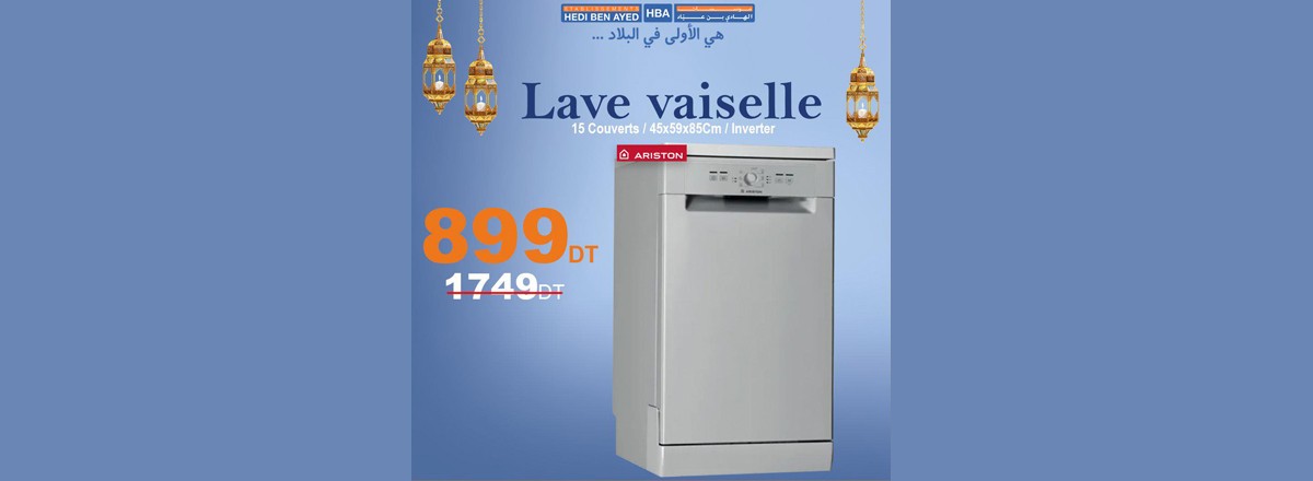 Lave Vaiselle Ariston 15 Couverts / 45*59*85cm / Inverter