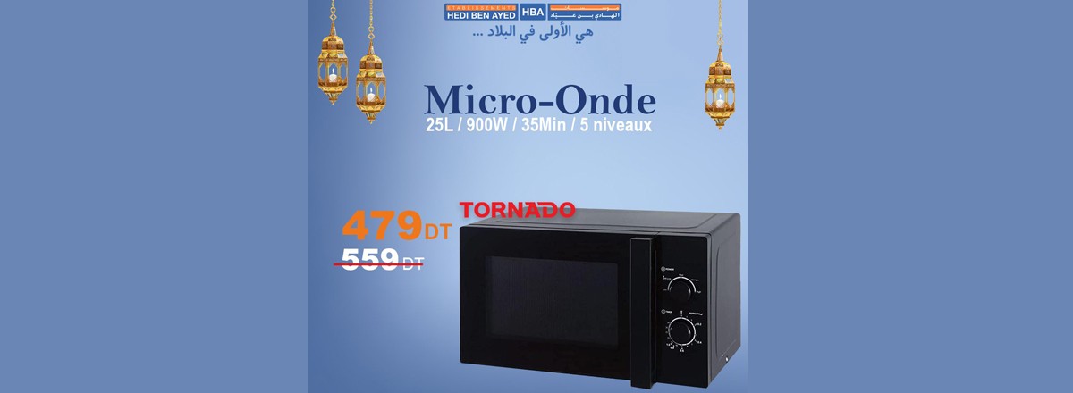 Micro Onde 25L 900W 35min 5 niveaux