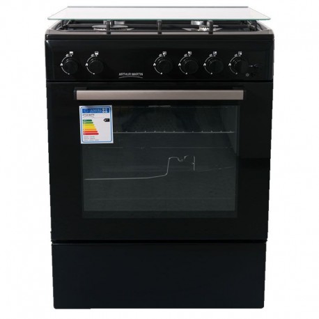 CUISINIÈRE À GAZ ARTHUR MARTIN 60CM 4 FEUX NOIR 