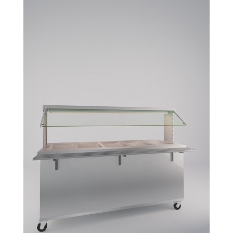 BAIN MARIE 4 BACS GN1/1 EN INOX 1M60