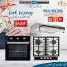 PACK FOUR ENCASTRABLE A GAZ ELLETI +PLAQUE ELLET+HOTTE CANDY 60CM EN INOX (PROMO RAMADAN)