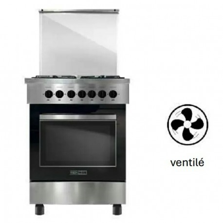 Cuisinière à Gaz 4 FEUX MAXWELL - Ventilé - Inox