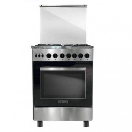 Cuisinière MAXWELL  4 Feux 60cm AVEC FOUR A GAZ - Inox